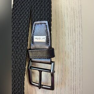 Nike G-Flex Woven Stretch Belt Black Leather Trim